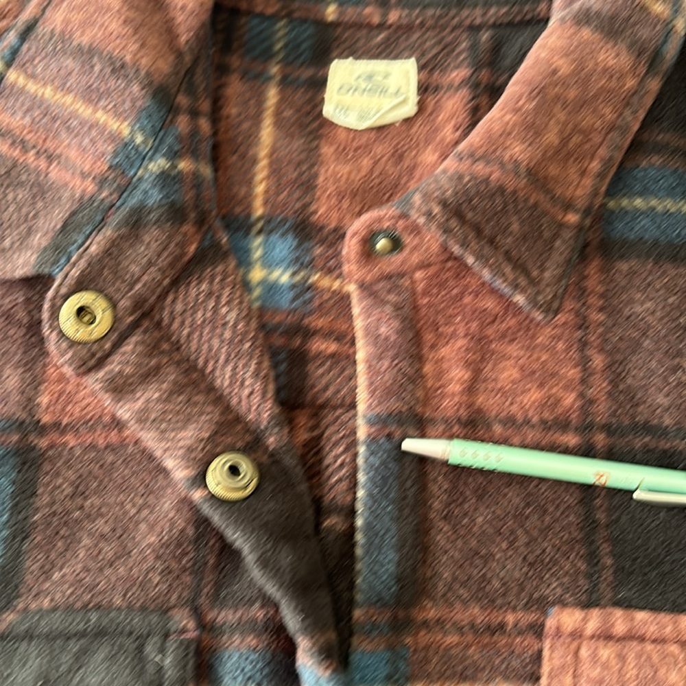 O’Neil ZUMA Super fleece Flannel Shirt Shacket Snap front closure Plaid women M - Picture 16 of 17